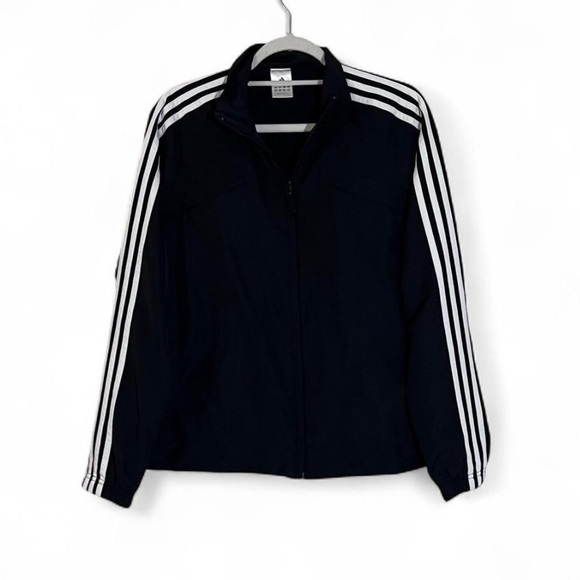 Adidas Originals Track Jacket Black White Stripes Zip Up Size L - Picture 1 of 6